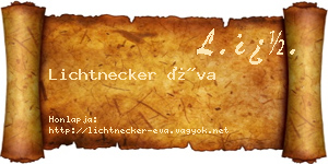 Lichtnecker Éva névjegykártya